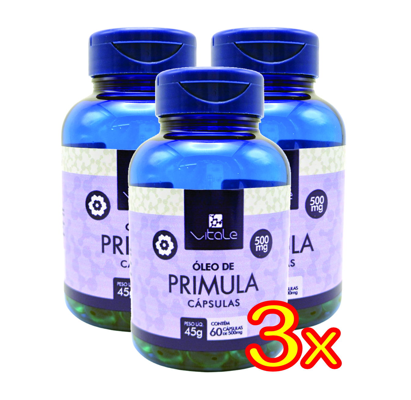 Kit 3x Óleo de Prímula em cápsulas - 60 c...
